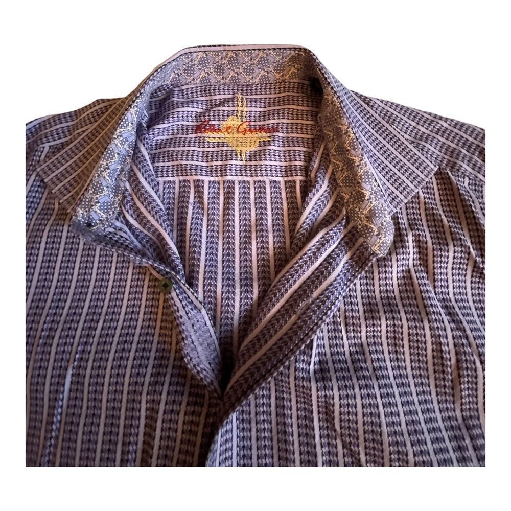 Robert Graham Men’s Purple Button Up long sleeve Dress Shirt Size 2XL - Picture 12 of 16
